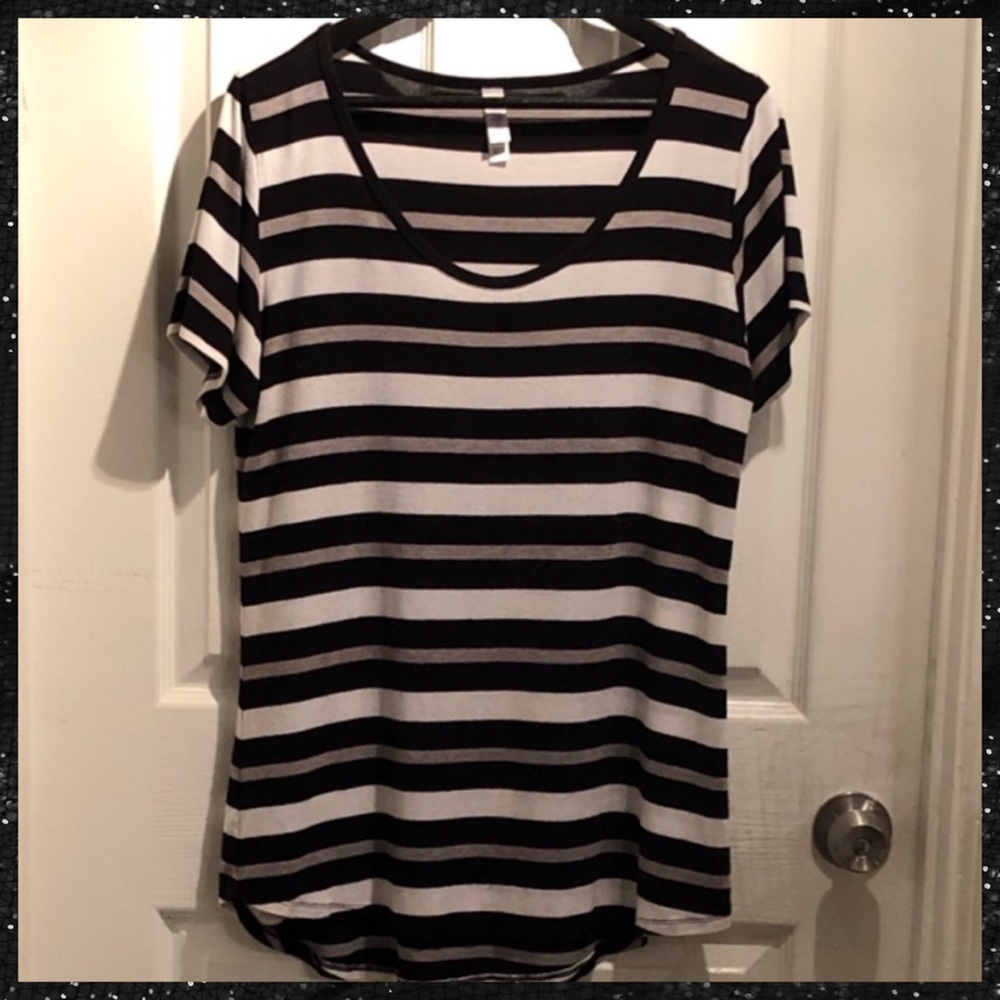 Black, White & Grey Striped Classic-T